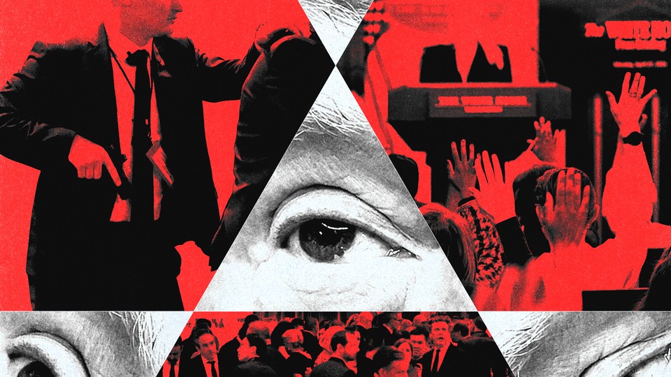 collage of photos of Trump, the White House press secretary, and the White House Correspondents' Dinner