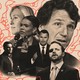 Graphic illustration showing black-and-white photos of prominent conservative politicians and pundits collaged together, surrounded by a squiggly red pencil line