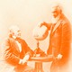 Image of two men and a globe