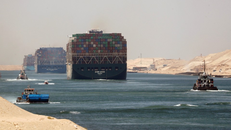 Ships in the Suez Canal