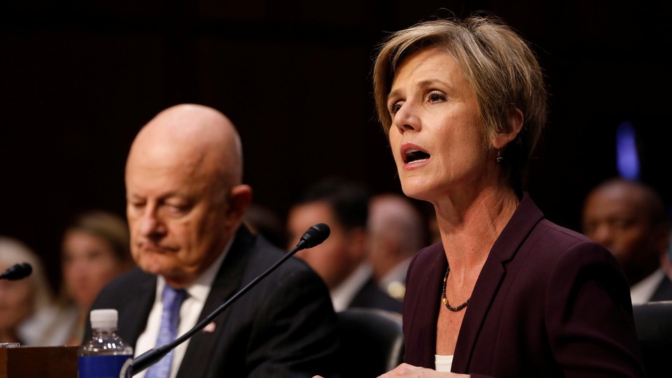 James Clapper and Sally Yates testify before a Senate panel on May 8.