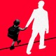 An illustration of a child holding hands with a silhouetted adult