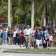 People evacuate a Jewish Community Center and day school in Florida on February 27. This particular community center was not among those Juan Thompson allegedly threatened.