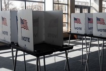 Rows of voting booths