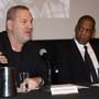 Harvey Weinstein and Jay-Z announcing the release of 'Time: The Kalief Browder Story' in 2016.