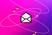 A colorful illustration showing an open envelope surrounded by tongue and sparkle emojis