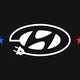 An illustration of the Hyundai logo with an electric plug at the bottom