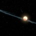 An artist's illustration of dust orbiting the mysterious star KIC 8462852