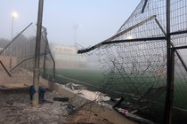 Soccer field after Golan strike