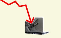 a downward sloping trend line smashes a laptop