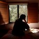 A victim of domestic violence at a safe house in Nevada County, California