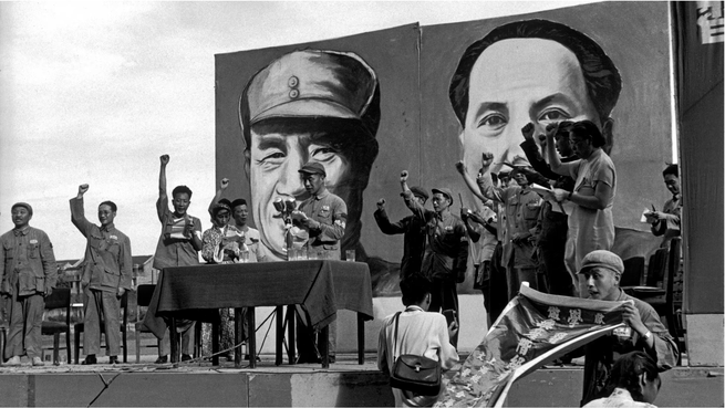 Saluting in front of Mao