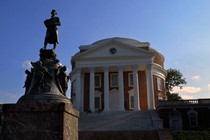 statue and building with columns