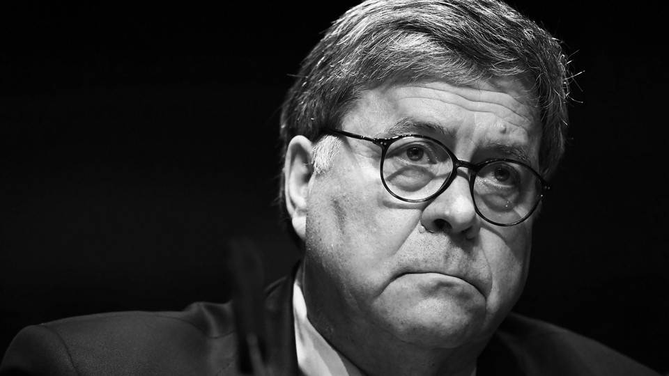 A black-and-white photo of Bill Barr