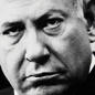 Close-up black-and-white picture of Netanyahu
