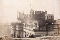 A view of the U.S. Capitol Building dome under construction in 1857, the year The Atlantic was launched.