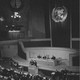 Left: General view of United Nations meeting. Andrev Gromyko, Soviet Ambassador to the US and leading Russian delegate, addressing the Assembly from the rostrum. January 17, 1946* Right: Palace of Nations / Anniversary day of the United Nations, Geneva, 1949