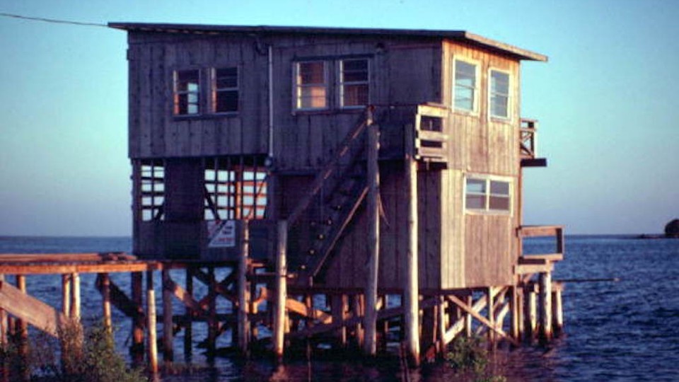 A home on stilts above a body of water