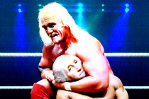 Gif of Hulk Hogan holding Benjamin Franklin in a headlock