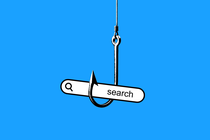 Illustration of a lure with an internet search bar attached to it
