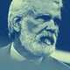 blue-toned photograph of Robert Malone