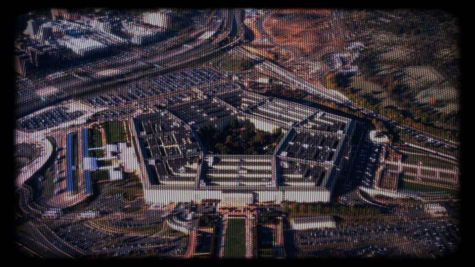 photo illustration showing a pixellated image of the Pentagon