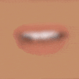 Distorted view of a speaking mouth