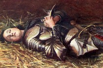 A medieval knight sleeping