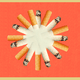 Eight cigarettes arranged in the shape of a coronavirus