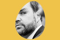 An egg-shaped image of J. D. Vance.
