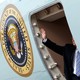 Trump waves as he boards Air Force One in March.