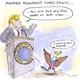Another monument comes down: In a cartoon, the American eagle leaps off Trump's podium in response to his remarks on Charlottesville.