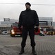A riot police officer guards the area next to the entrance to Sennaya Square metro station in Saint Petersburg on April 3, 2017.