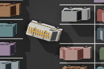 detail of illustration of parked cars with one car reversing out of space
