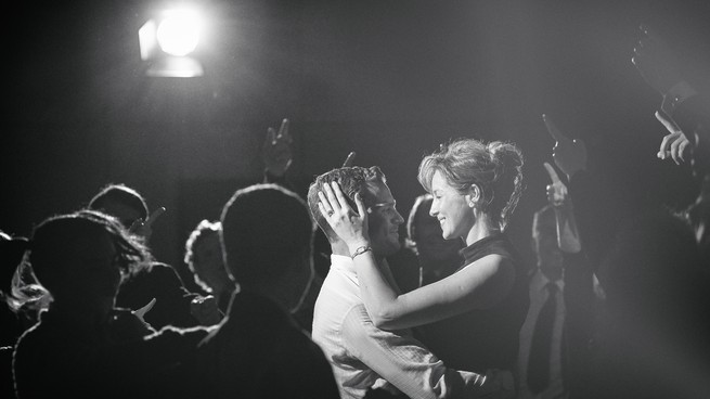 Jamie Dornan and Caitríona Balfe dancing in Belfast