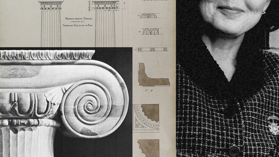 A collage of classical imagery and Anne Carson