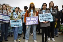 A photo of young pro–affirmative action demonstrators