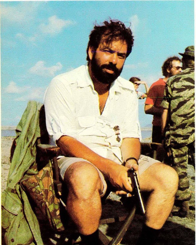 A photograph of the director Francis Ford Coppola on set