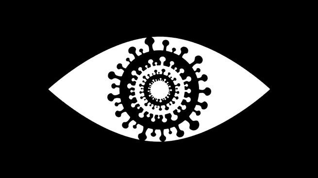 Eye with a cell as the pupil