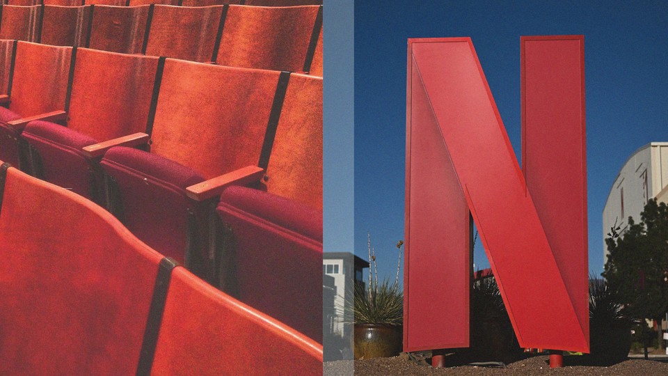 Netflix and movie-theater collage