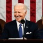 A smiling Joe Biden addresses the U.S. Congress.