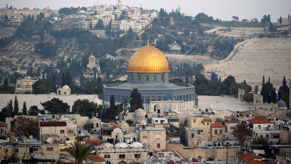 A general view shows part of Jerusalem's Old City and the Dome of the Rock.