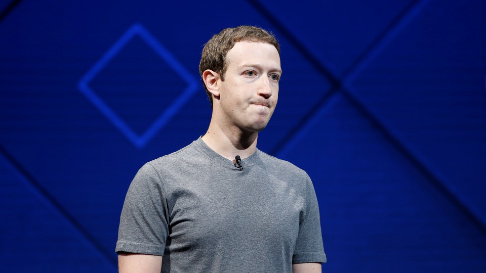 Mark Zuckerberg against a blue background