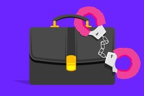 briefcase with fuzzy pink handcuffs