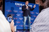 A photo of Ron DeSantis at the Iowa State Fair.