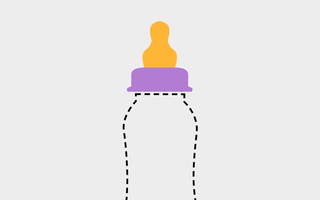 An illustration of an empty baby bottle