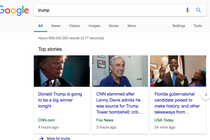 Screenshot of a Google search for "trump"