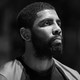 Black-and-white photo of Kyrie Irving