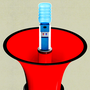 An illustration of a water cooler inside of a megaphone