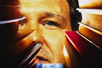 Ron DeSantis's face refracted